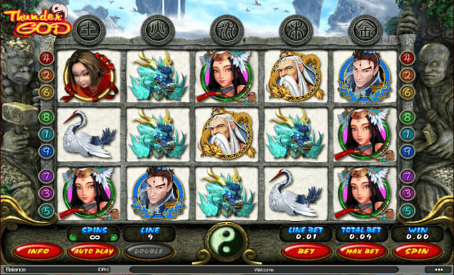 Thunder God ตารางหมุนรางวัลแบบ 3X5 รีล 