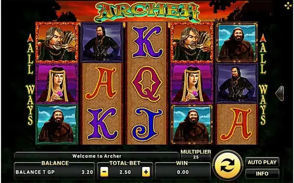 เกม Archer คุณสมบัติของสัญลักษณ์และความคุ้มค่า